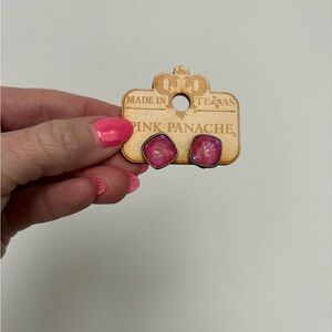 Pink large stud earrings by Pink Panache